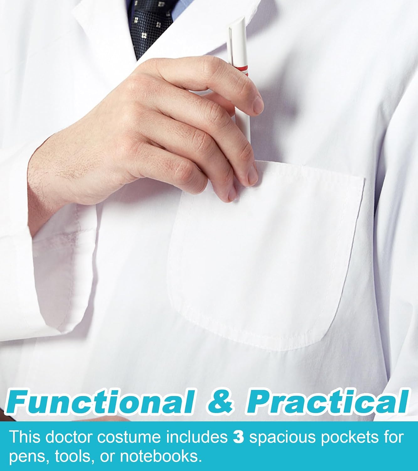 Lab Coat for Men Women,White Doctor Costume Science Medical Coat