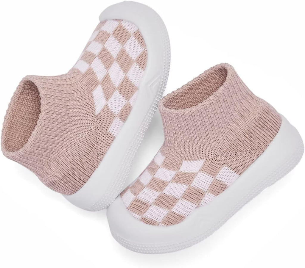 Baby Boy Girl Non-Skid Indoor Infant Walking Shoes Breathable Warm Elastic Sock Shoes with Memory Sole Protect Toes