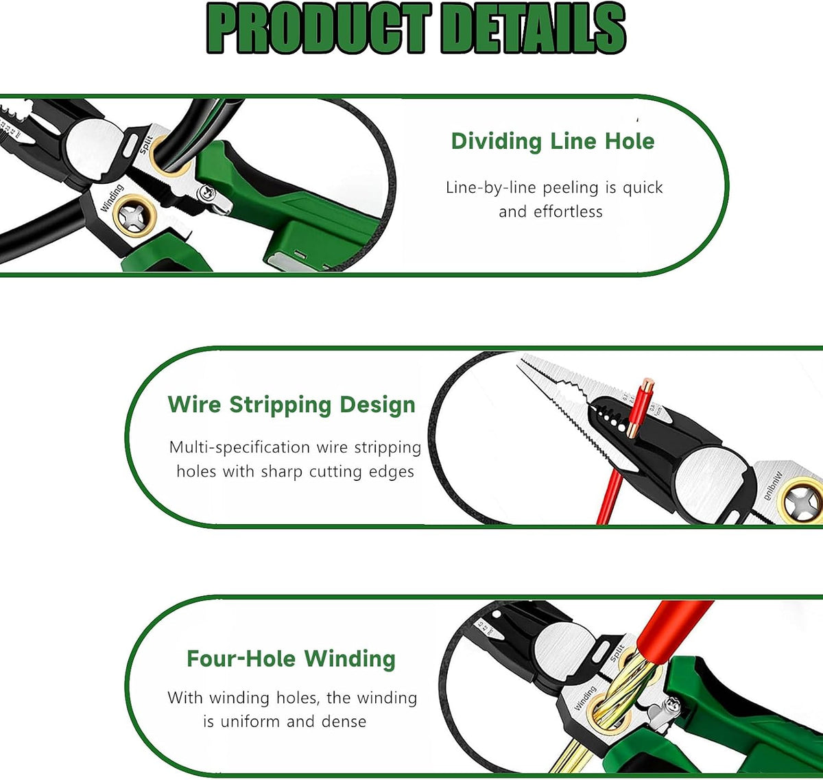 2025 Upgraded 8-in-1 Wire Stripper with Voltage Tester – Multifunctional Heavy-Duty Electrical Pliers, Professional