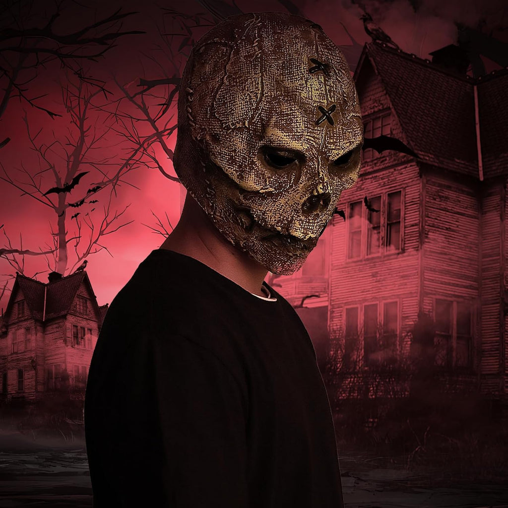 Horror Skull Mask Halloween Burlap Skull Mask Scary Ghostface Halloween Costume Carnival Latex Props