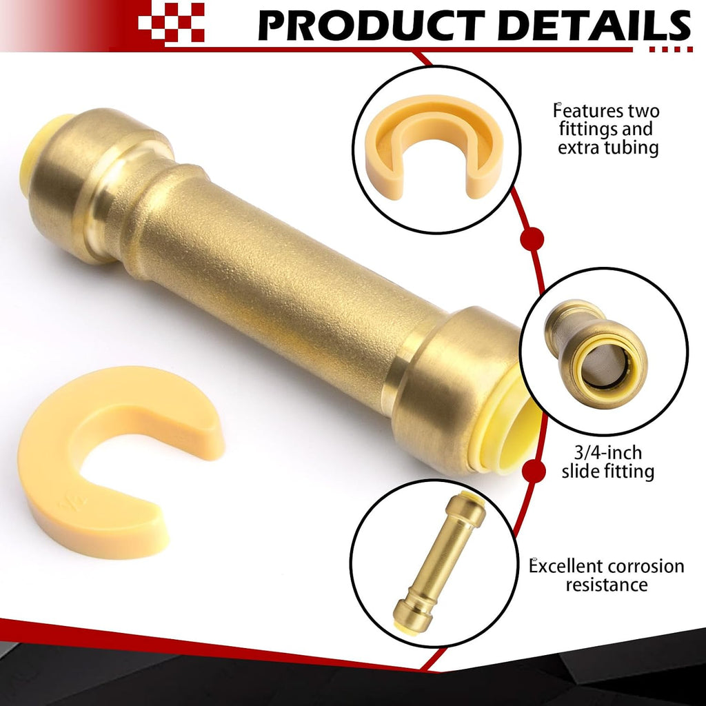 3/4" Slip Coupling, Push to Connect Brass Plumbing Fitting, Model U3016LFA