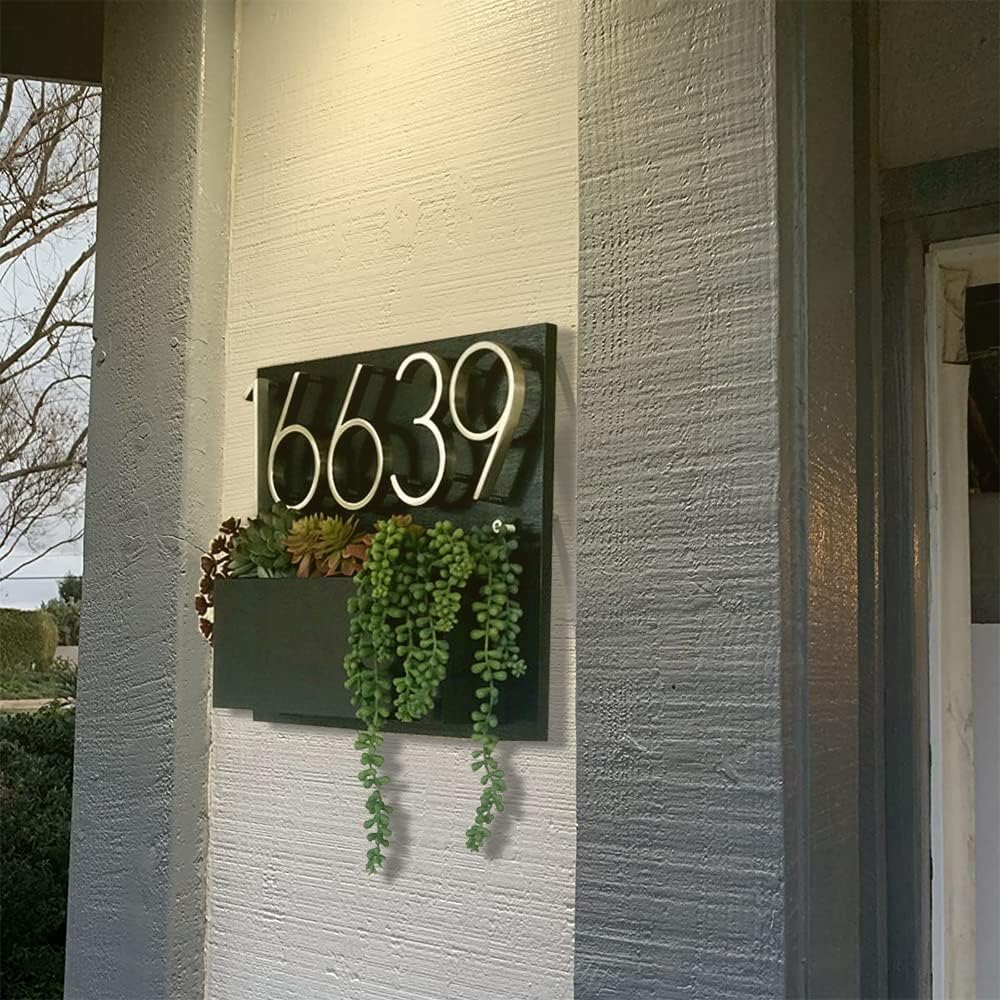 5 Inch House Numbers for Outside, Metal Modern Floating House Numbers, Garden Door Mailboxs Decor Number with Nail
