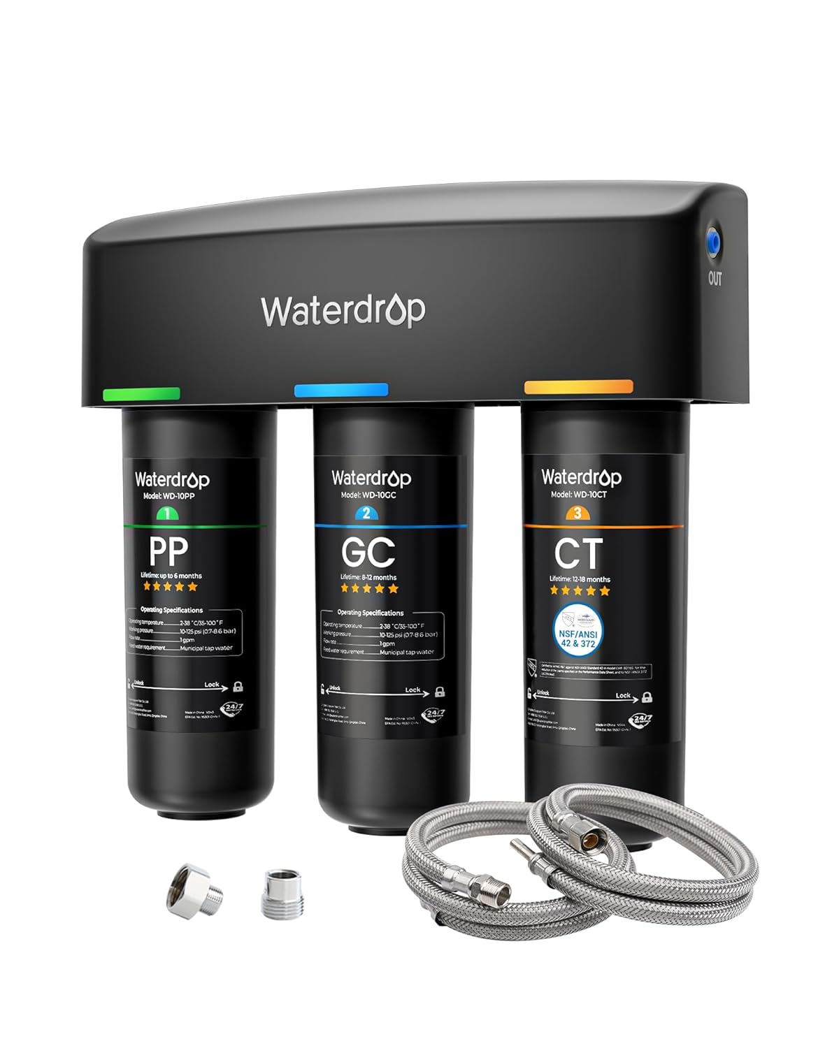 TSA 8 Layer Under Sink Water Filter System, NSF/ANSI 42 Certified