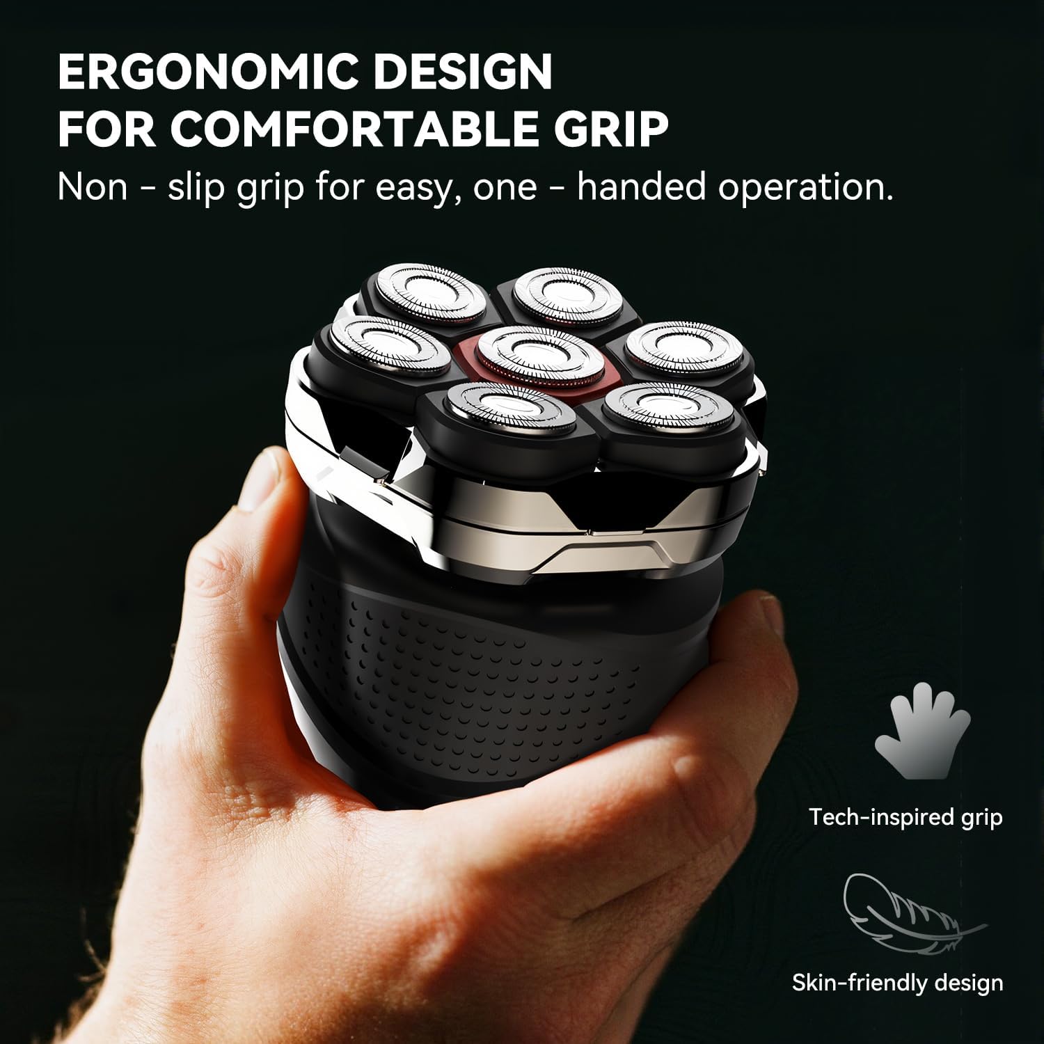 Men's Electric Rotary Shavers Bald，2026 Upgrade 7D Floating Electric Shaver with LED Display,IPX6 Waterproof,Type-C