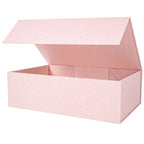 Pink Geometry Pattern Gift Boxes with Magnetic Lids 13.8x9x4.3inch,Large Bridesmaid Proposal Boxes, Rectangle