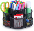 Pen Holder for Desk, 360 Rotating Pencil Holder, Cup Holder for Desk Office, Desk Organizers and Accessories in Black