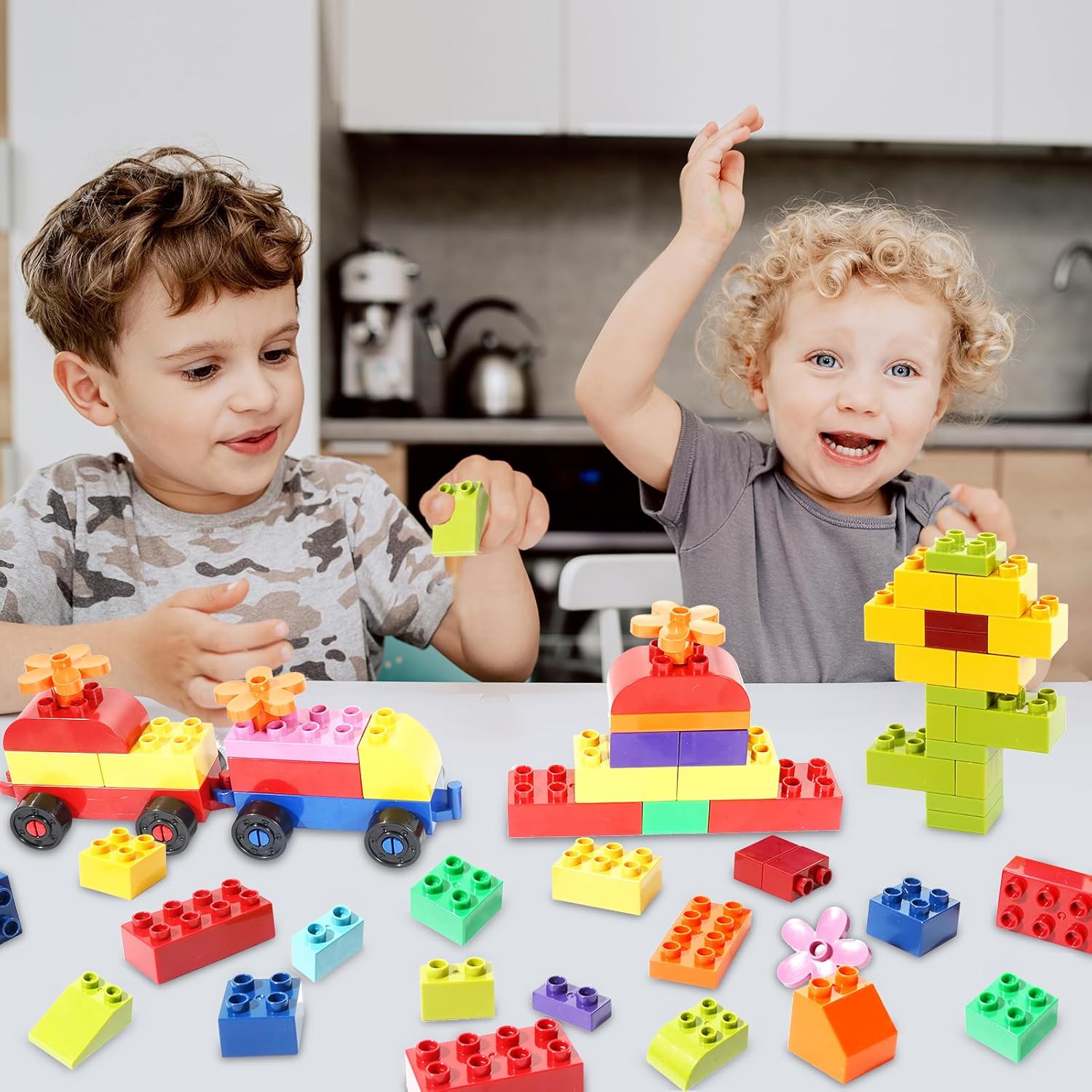 208 Piece Large Building Blocks Set - Classic Big Bricks Compatible with All Major Brands, STEM Educational Toys for