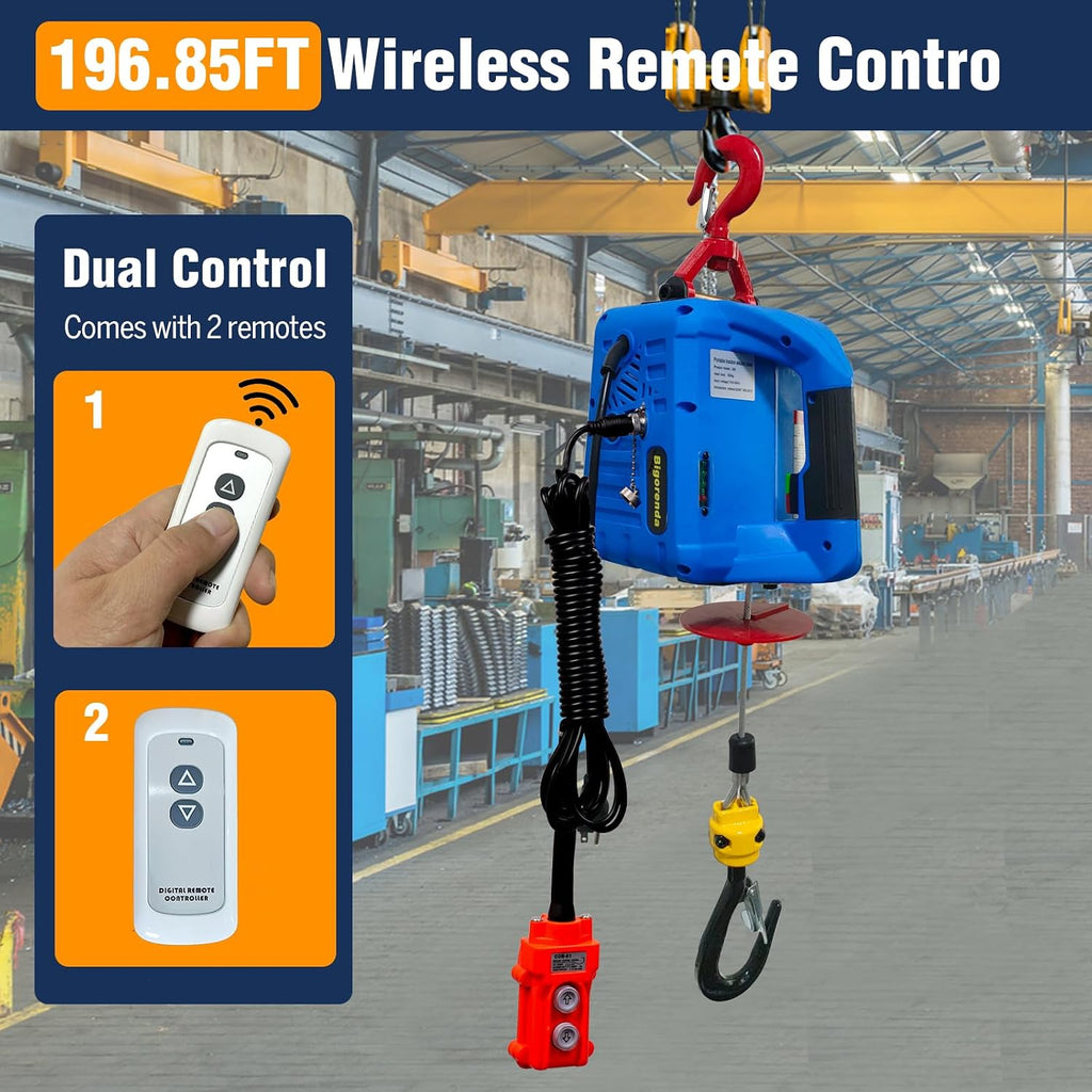 3-in-1 Electric Hoist Winch,1500lb Capacity