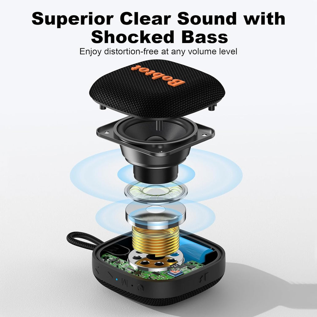 Portable Bluetooth Speakers, Wireless IPX7 Waterproof Mini Speaker with 16H Playtime, Loud Stereo Sound, TWS
