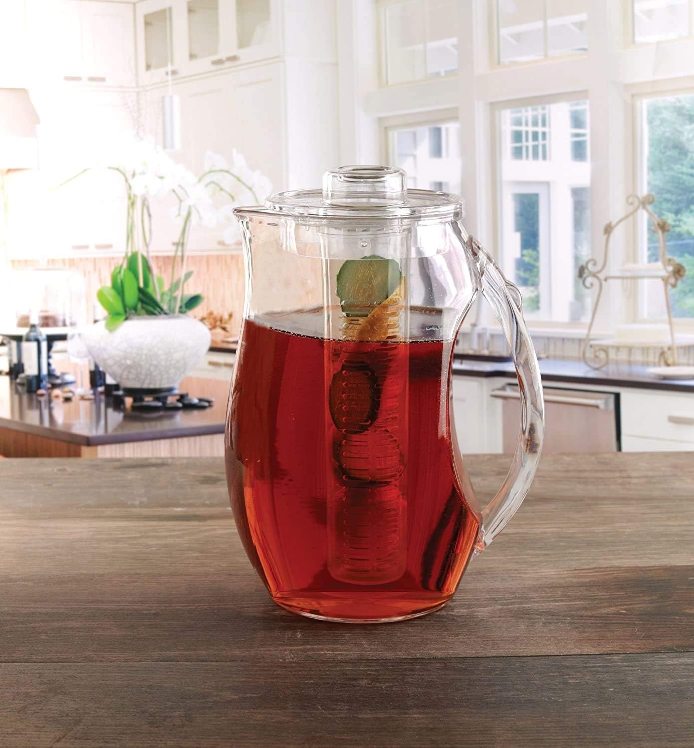 Large Fruit Infuser Water Pitcher (2.9 Quart/93 Oz) – Shatterproof Acrylic | BPA Free - Infusion Jug for Iced Tea