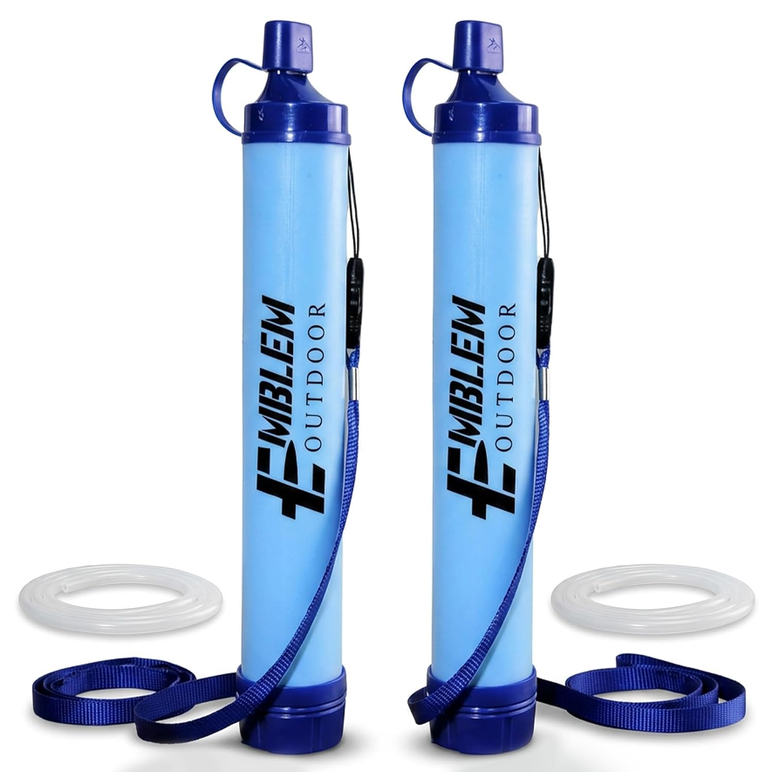 Portable Water Filter Straw, 2 Water Straws to Purify Water When Camping, Hiking, Emergency & Disaster – 0.1 Micron