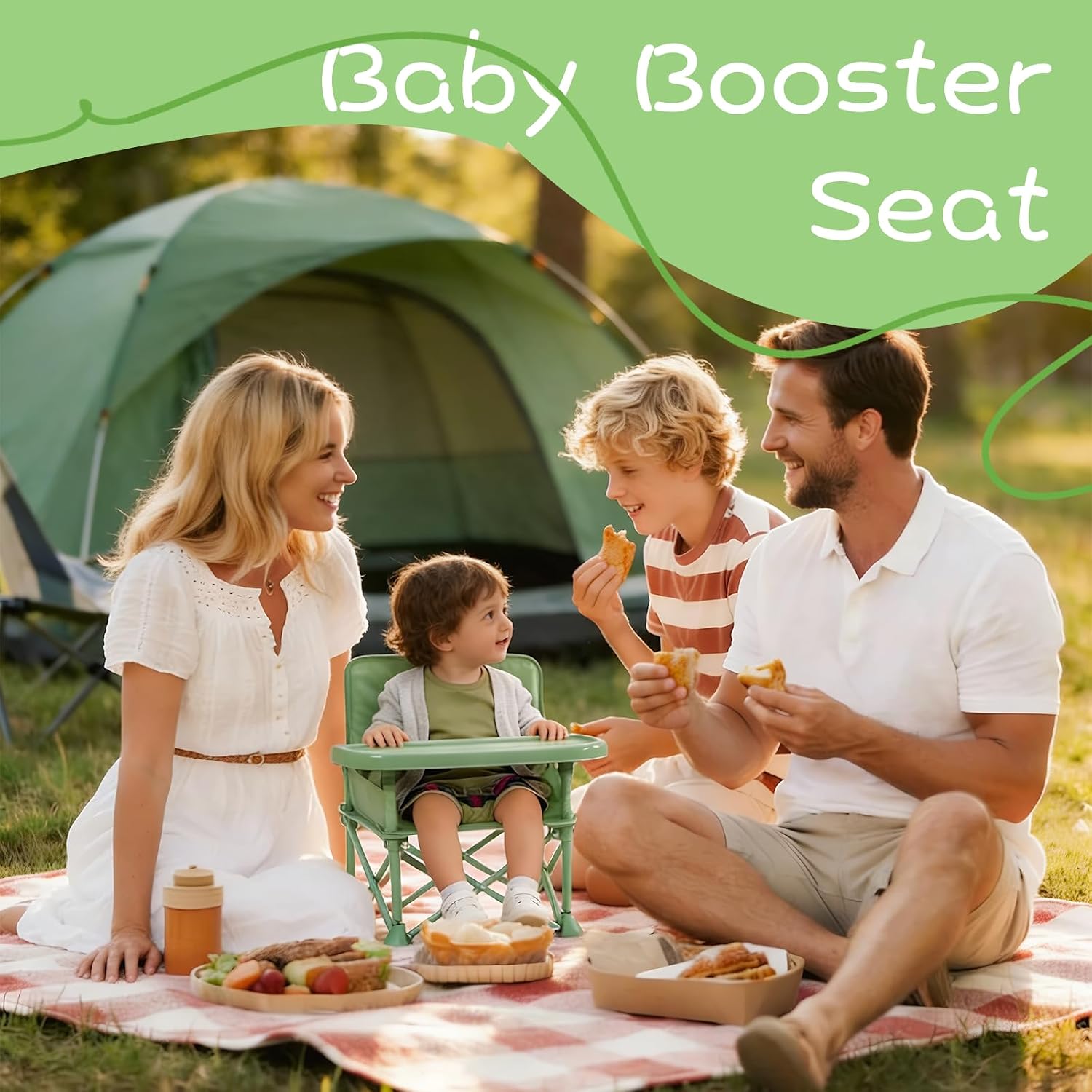 Portable Baby Chair,Portable 3-in-1 Baby Booster Seat with Tray,Folding Toddler High Chair for Travel,Camping, Home &