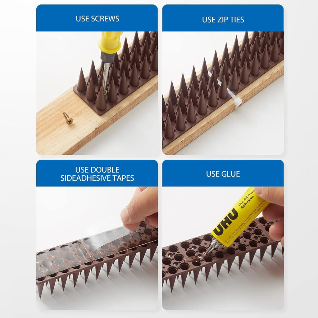 Bird Spikes, 20 Pack Pigeon Squirrel Raccoon Cat Deterrent Spike Outside Anti Robin Defender Outdoor to Keep Birds