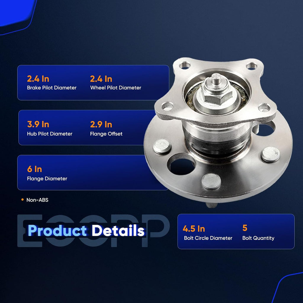 ECCPP 2-Piece 512311 Wheel Hub Bearing for Toyota Camry 1992-2001