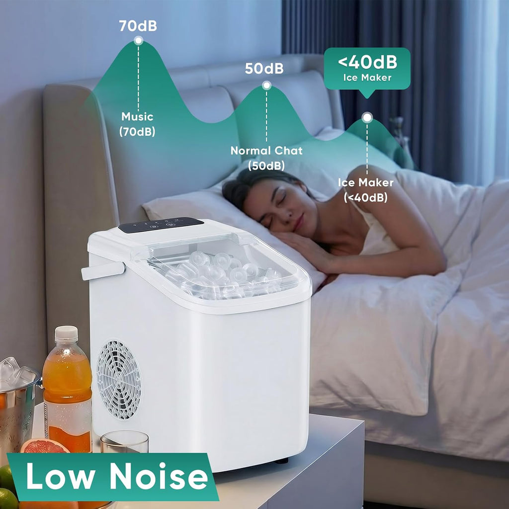 Countertop Ice Maker with Self-Cleaning, Portable Ice Maker Machine