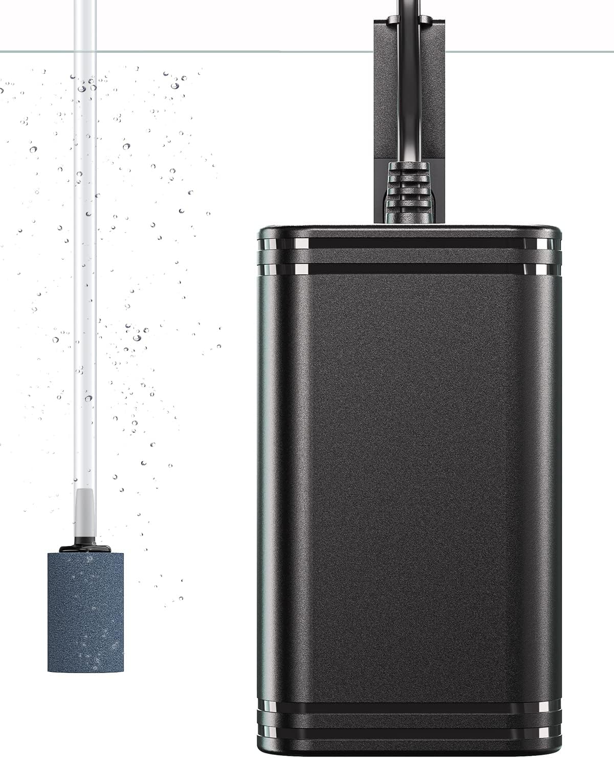 Mini Aquarium Air Pump for 3-20 Gallon Nano Fish Tanks 15 GPH Oxygen Aerator Pump with Bracket Airline Tubing Air