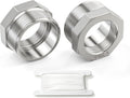 Taisher 2pcs 316L SS Reducer Hex Bushing,2" MNPT x 1-1/4" FNPT Pipe