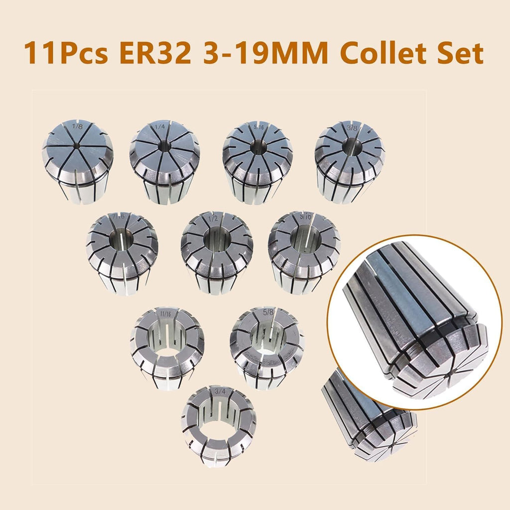 kimllier ER32 R8 Collet Chuck Holder Set with ER32 Collet Set and Wrench