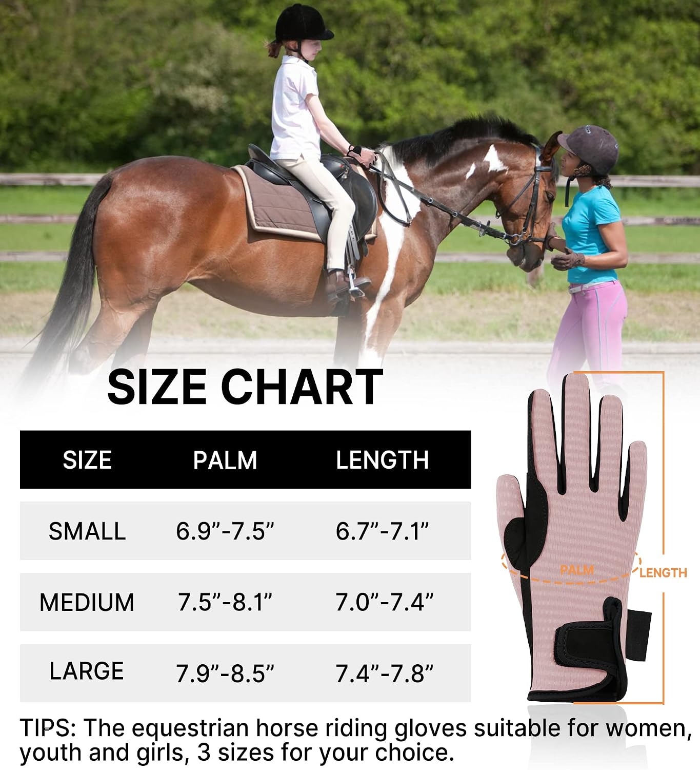 Women's Horse Riding Gloves Stretchable Equestrian Gloves