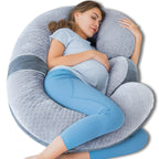 Pregnancy Pillow, Maternity Body Pillow, Wedge, Dual Grey Velvet