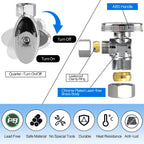 Angle Stop Valve, 1/2" Nominal (5/8" OD Comp.) Angle × 3/8" OD Compression