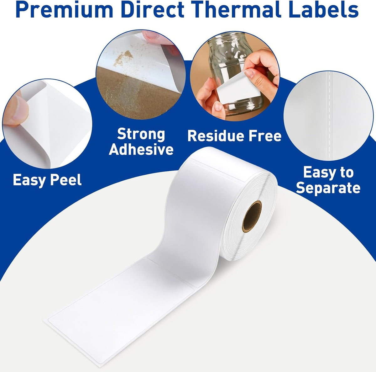 2.25" x 4" Direct Thermal Labels, 1" Core (350 Labels, 1 Roll)