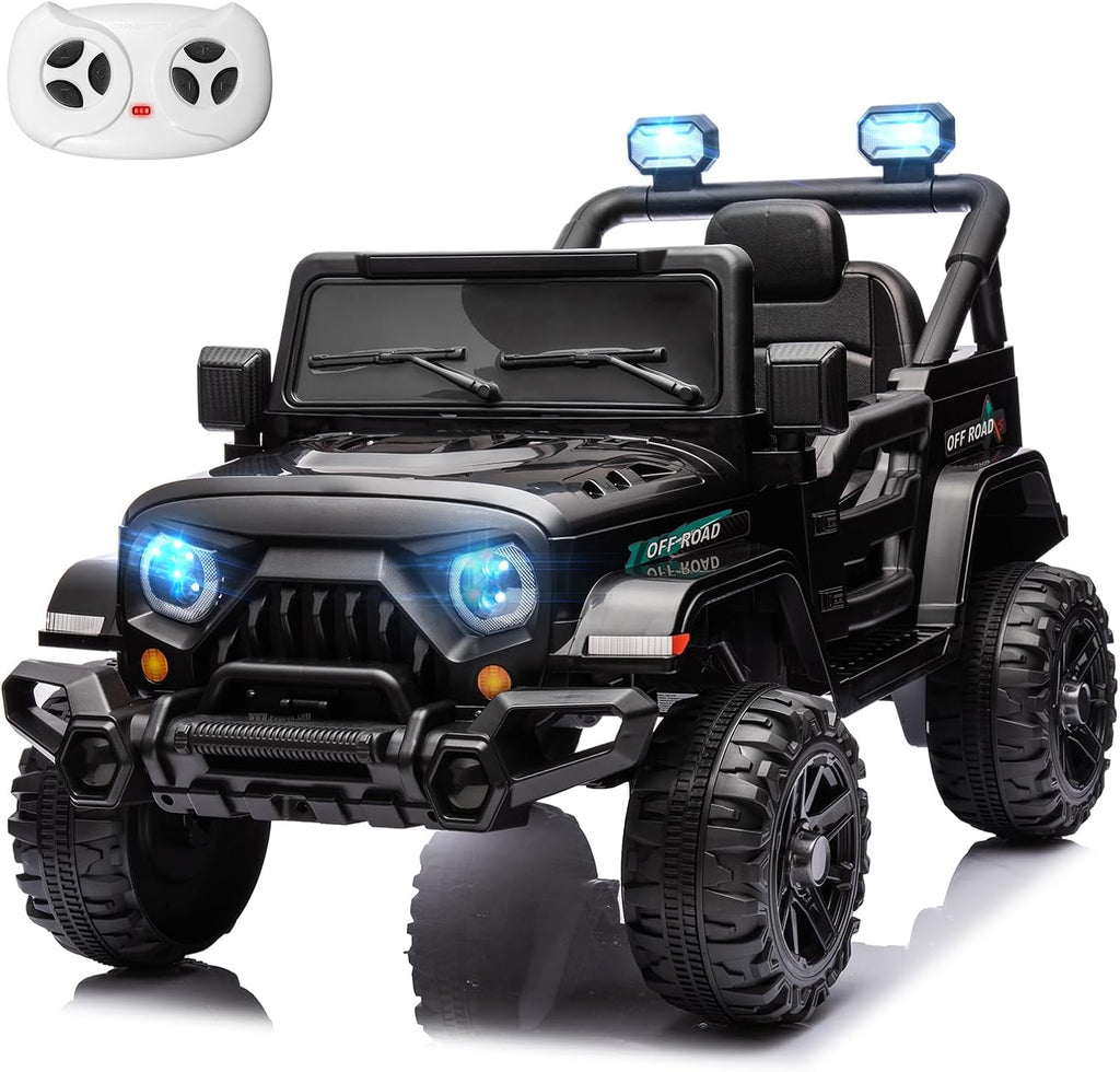 12V Kids Electric Ride on Truck Car Remote Control, Twin 35W Motors 3.5MPH Max Speed, Bluetooth Music Player, 4