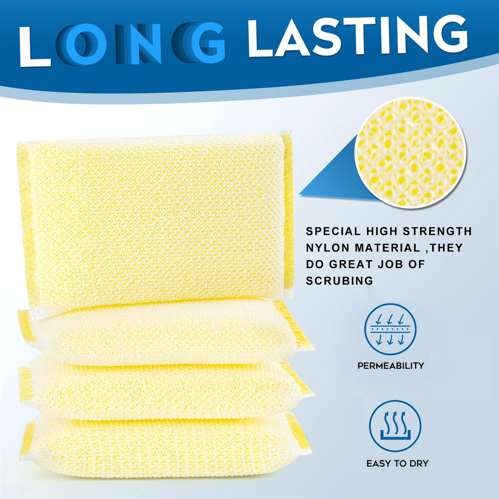 All-Purpose Non Scratch Sponges，Sponges Kitchen for Washing and Cleaning Dishes, Non-Stick Cookware,Premium Scrub and