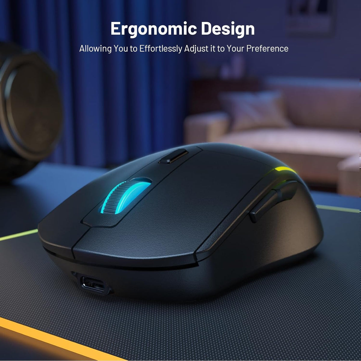 60% Wireless Gaming Keyboard and Mouse Combo, Black