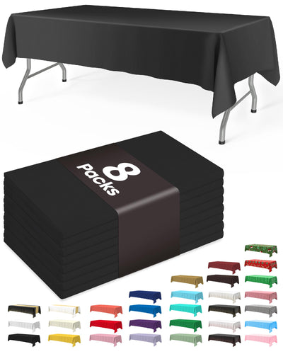 Plastic Table Cloth Disposable 8 Pack, 54 x 108 Inch Table Cloths, Graduation Decorations Class of 2025, Graduation
