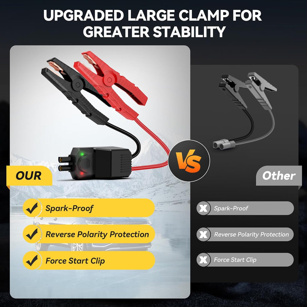 Jump Starter with Air Compressor, 8000A 160PSI Jump Starter Pack (10.0 Gas/7.0L Diesel), 12V Car Jump Starter