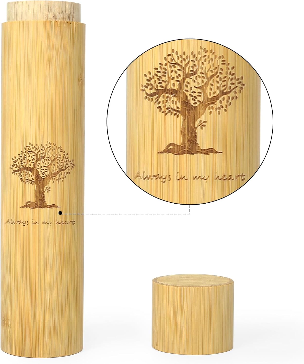 Natural Bamboo Scattering Urns - 9''x2'' Biodegradable Ash Scattering Tubes, Mini Bamboo Spreading Cremation Tube