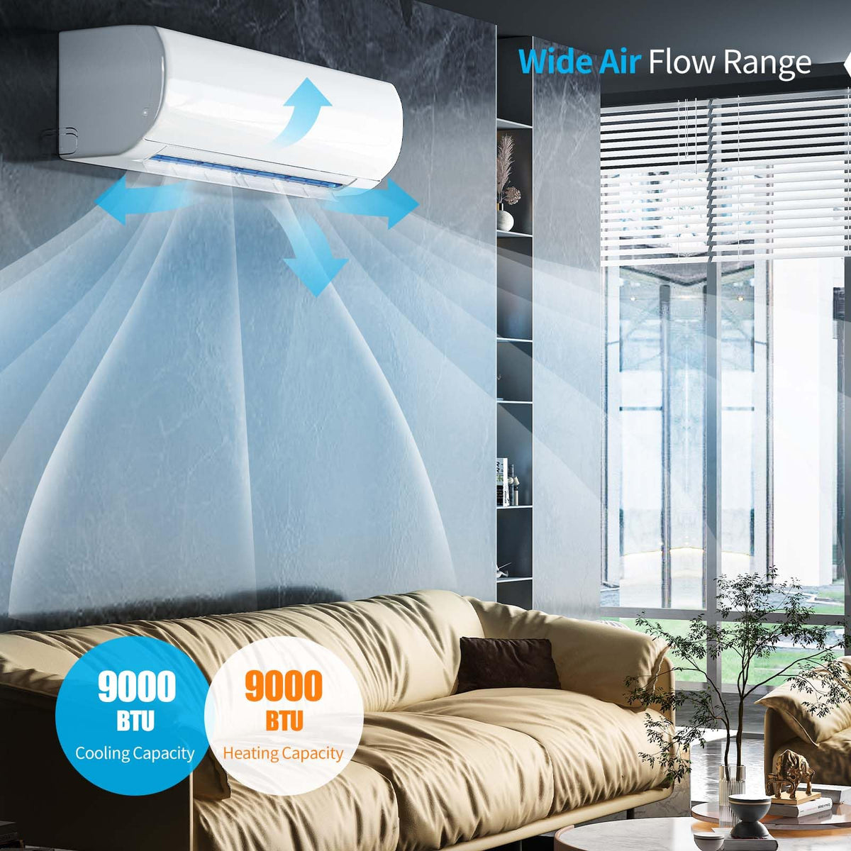 9,000BTU Mini Split Air Conditioner with Pre-Charged Heat Pump