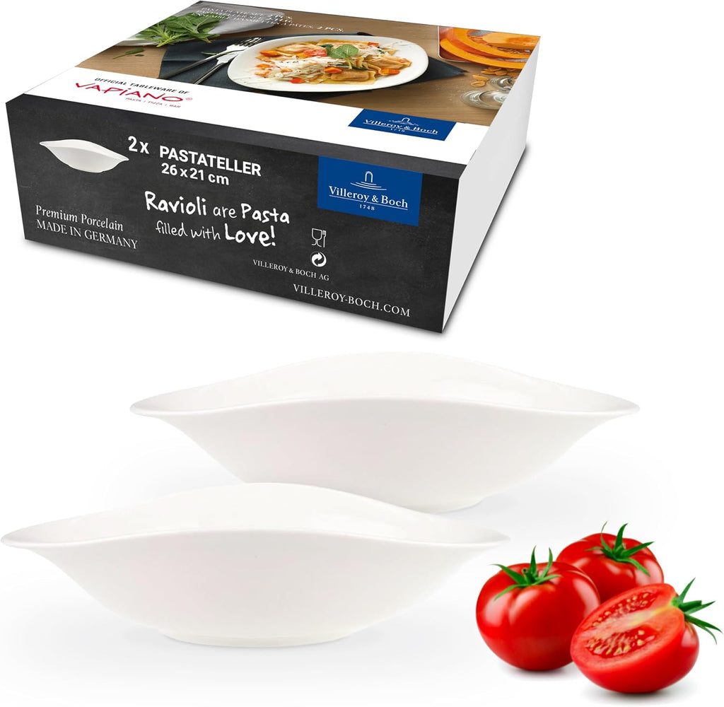 Vapiano Pasta Bowl Set of 2, Premium Porcelain, Made in Germany, White