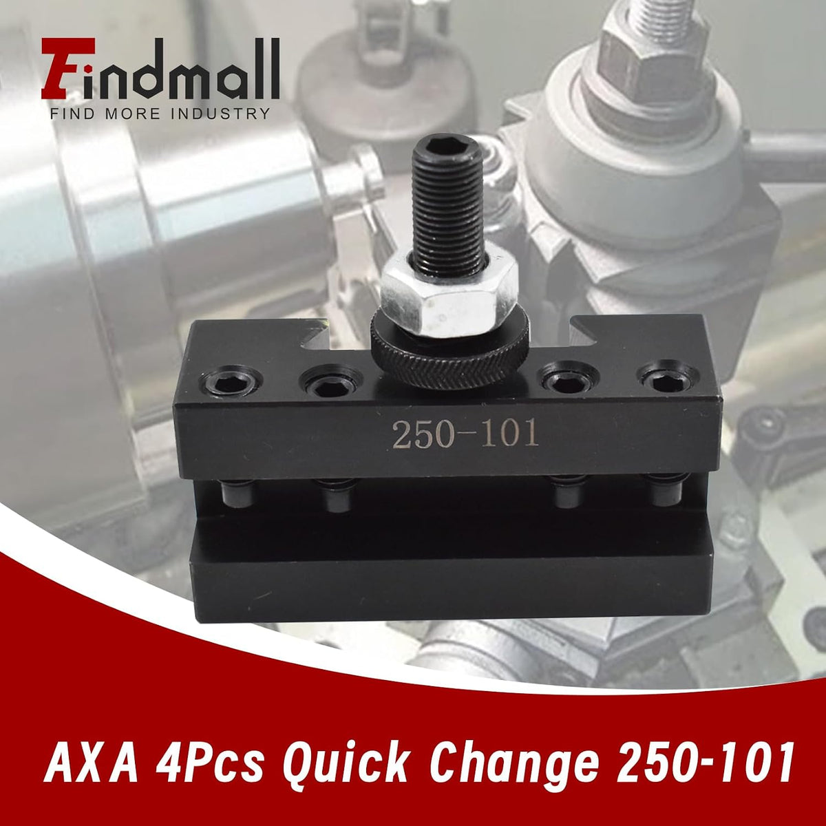findmall AXA 4Pcs #1 Quick Change 250-101 Tool Post, Turning Facing Holder