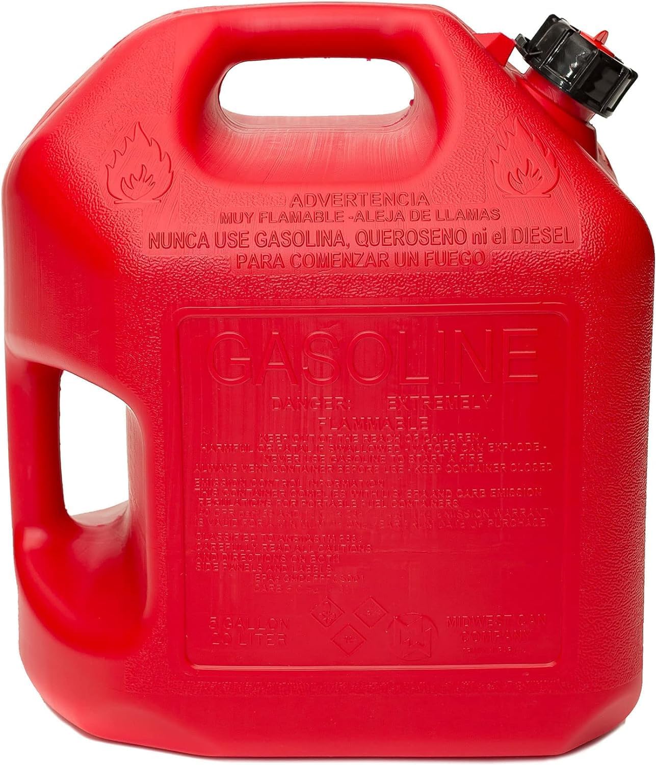 Company 5610 5 Gallon Gas Can Fuel Container Jugs w/Spout (2 Pack) | (2 Pack)