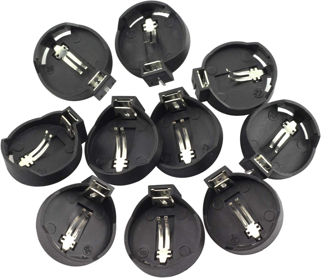 10PCS 3V CR2032 CR2025 CR2016 Coin Cell Battery Holder Case Black