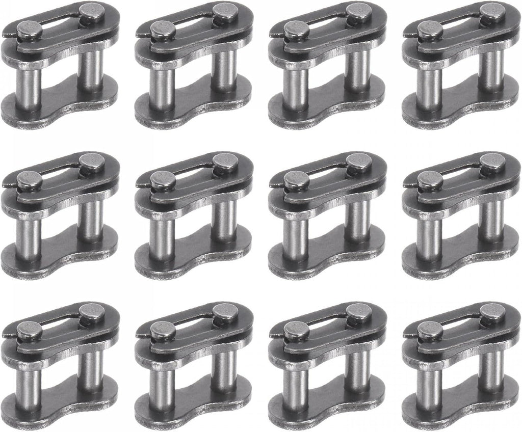 uxcell 16Pcs #25 Chain Master Connector Link Roller, 1/4" Pitch Carbon Steel, Standard Connecting Split Links for 04C Chain