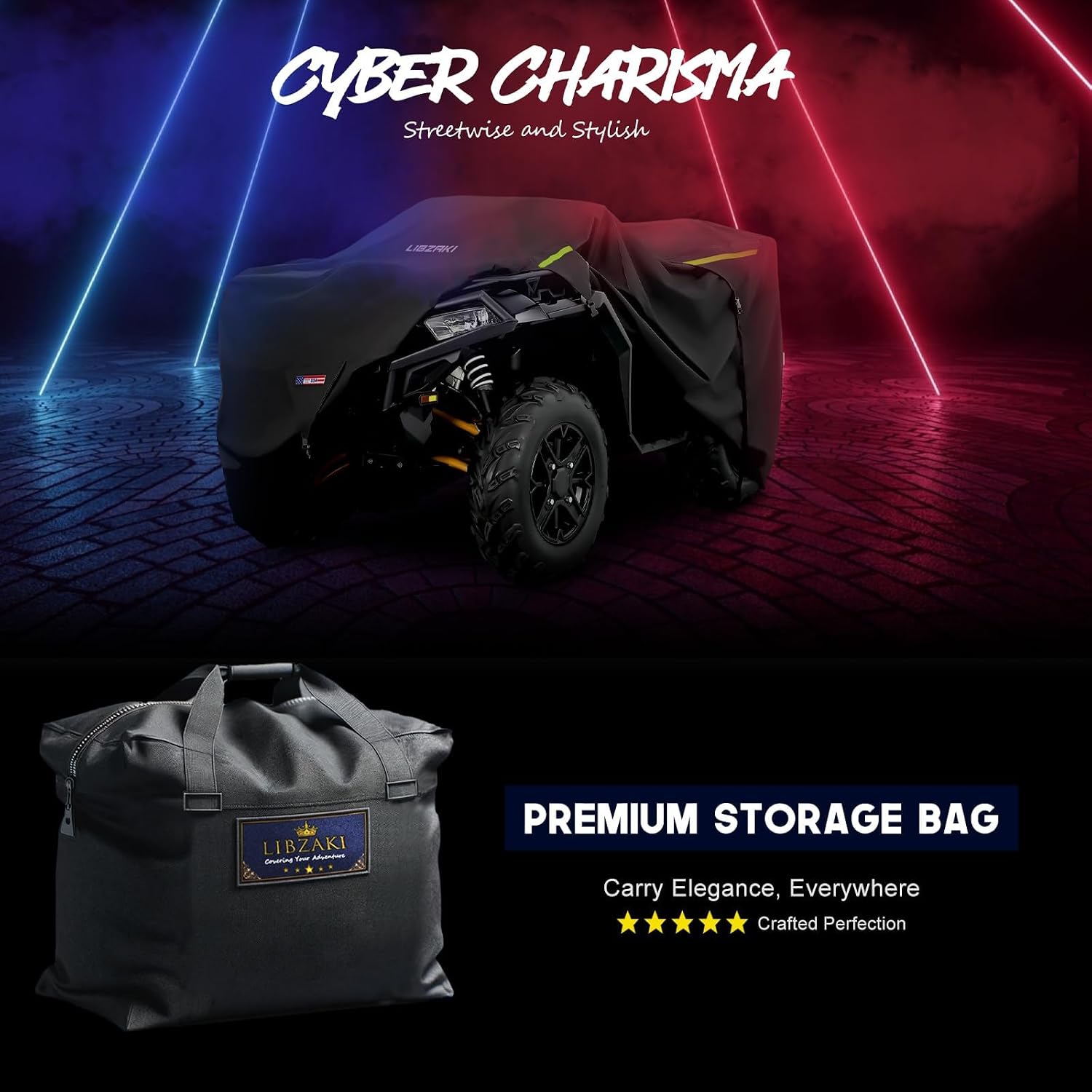 600D ATV Cover Waterproof Heavy Duty Trailerable 4 Wheeler Quad All Season Weather Proof Outdoor UV Protection for