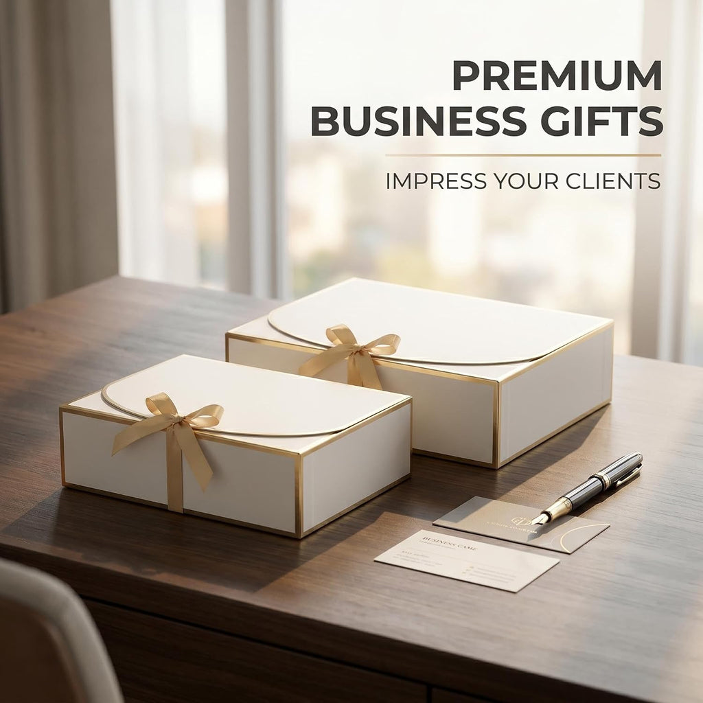 12Pack Mixed Size Gift Boxes, Small Medium Large White Gift Box Set with Ribbons & Lids, Gift Boxes Bulk for Wedding