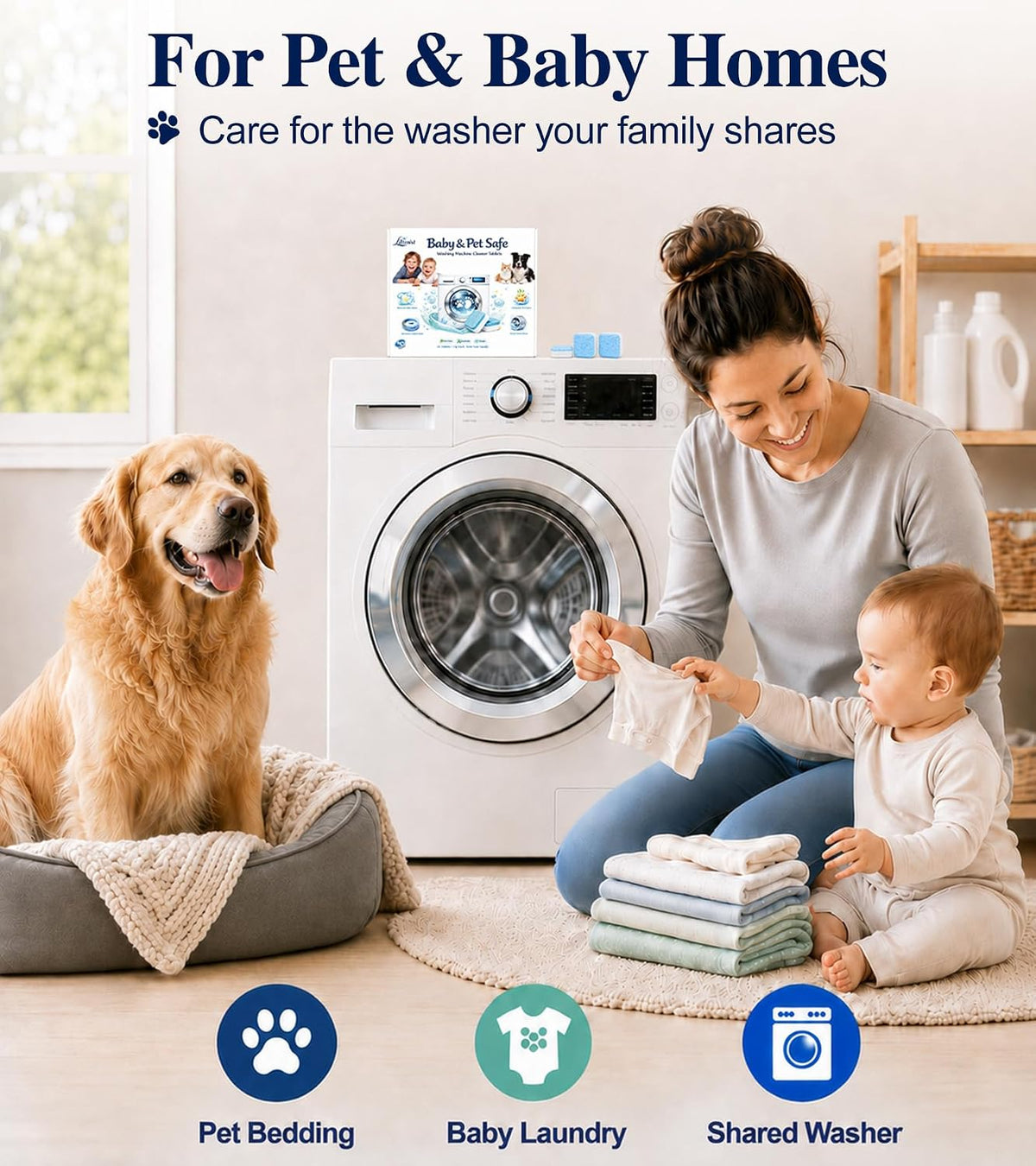 Enzyme Washing Machine Cleaner Tablets, Large 15g Each, More Power