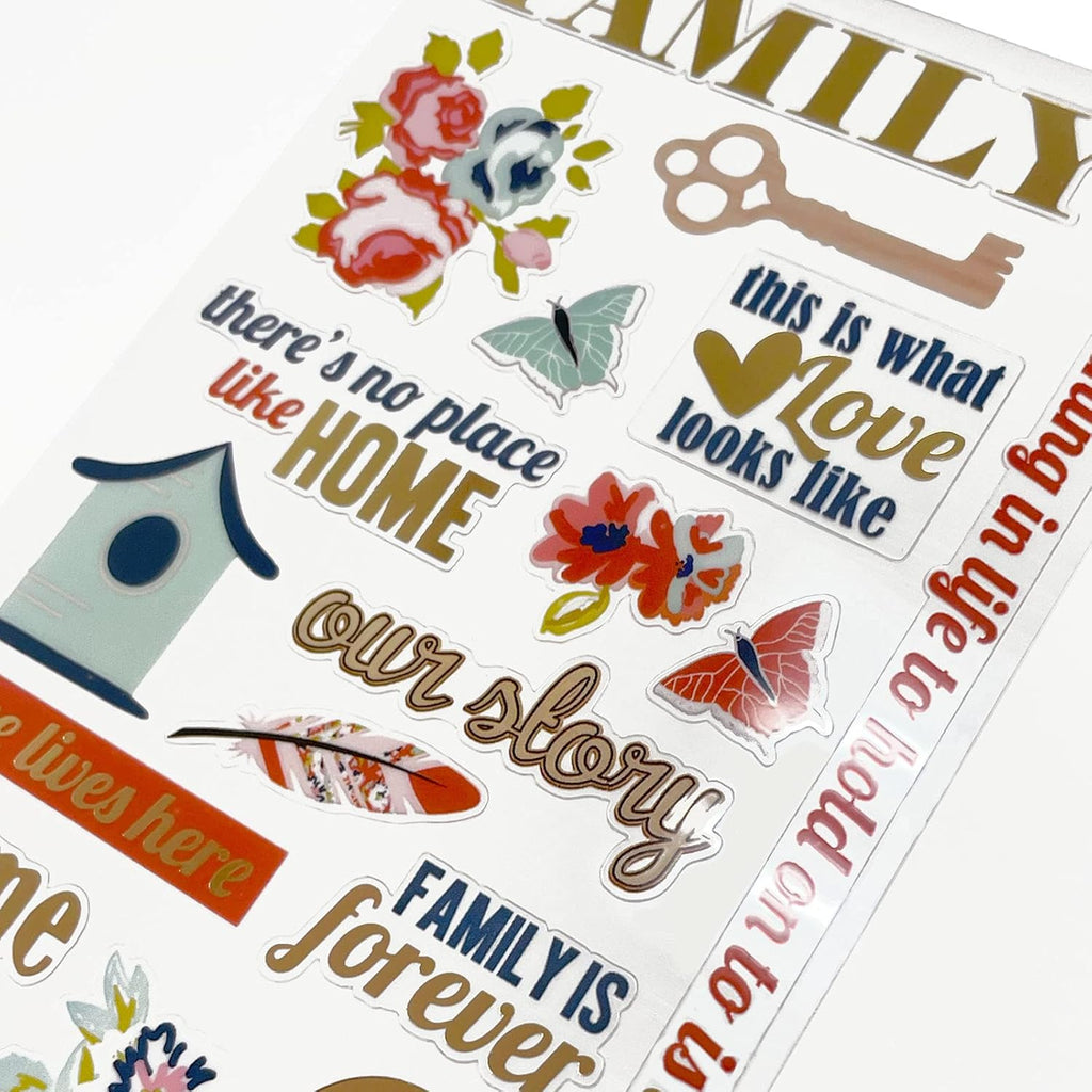 Happy Family Clear Sticker, 4 x 7-inch, 3 Pack
