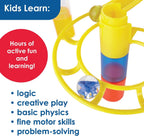 Marble Run 110 Piece Building Set with 82 Track Pieces, 15 Marbles and Motorized Elevator