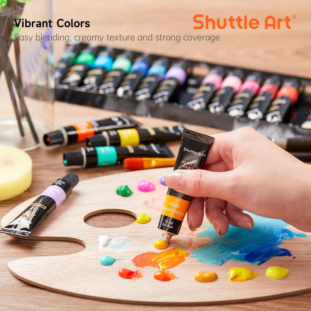 Acrylic Paint Set, 30 x12ml Tubes Artist Quality Non Toxic Rich Pigments Colors Great for Kids Adults Professional