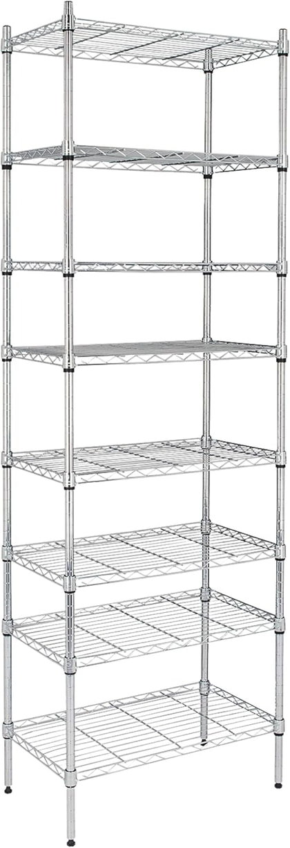 8 Tier Heavy Duty Shelves N.S.F. Certified - 800lb Capacity Commercial Storage Rack, Steel Wire Shelving Unit for