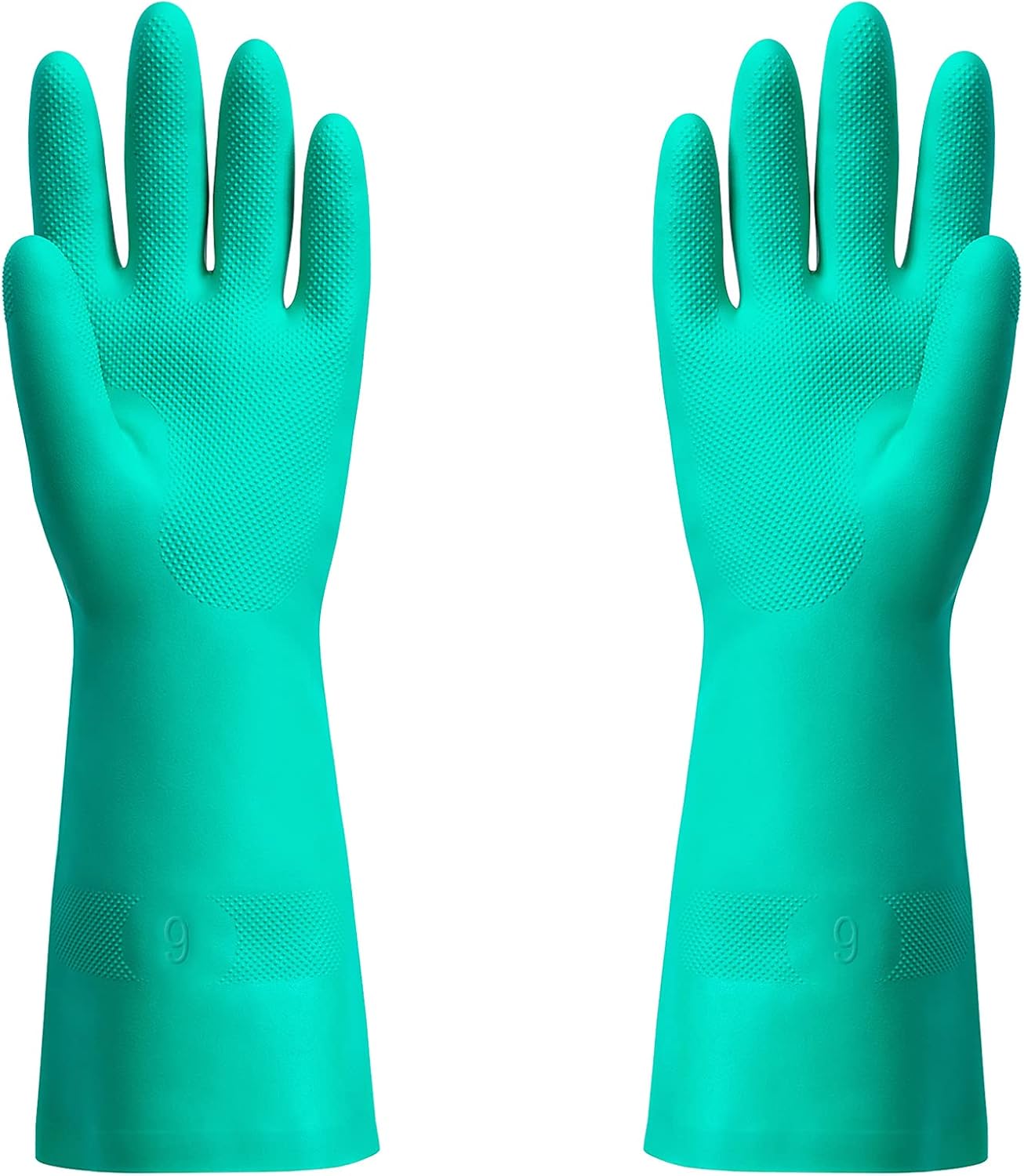 Chemical Resistant Nitrile Gloves, Latex Rubber Free, 1 Pair, L | 15mil,Reusable Heavy Duty Diswashing Gloves, Resist