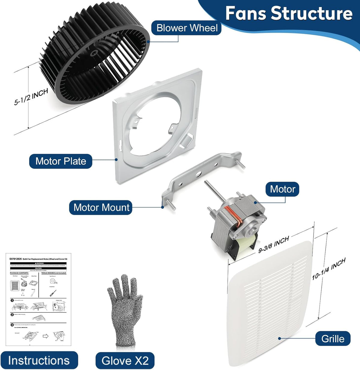 696N-R02 B Unit Bathroom Exhaust Fan Assembly Replacement S97012026