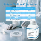 LB Agar Medium Powder, 250g/Bottle, Laboratory Grade with Tryptone, Yeast Paste, Sodium Chloride & Agar, Lysogeny