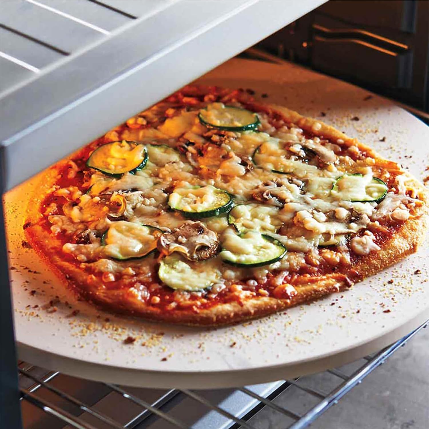 9'' Pizza Stone for Oven and Grill Round Baking Stone Heavy Duty Cordierite Pizza Cooking Pan for Indoor Electric