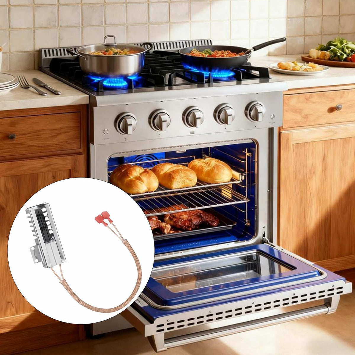 2026 New Upgraded NR038KX Gas Range Oven Ignitor Fits for Thor